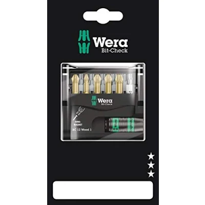 Immagine di Wera Bit Check 12 Wood 1 SB 05136390001 Kit inserti 1/4 (6.3 mm) incl. porta
