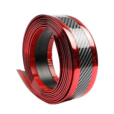Immagine di ETOPARS Protezione Paraurti Auto Fibra di Carbonio Rosso 5cmx2.5m Protezioni per davanzali Porta Gomma Soglia Trim Autoadesive Antigraffio