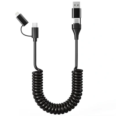 Immagine di clickfish cavo 2 in USB C e Lightning per Carplay, a Carplay Android Auto, multi caricabatterie combinato Type C/Lightning iPhone16 15 14 13 12/Android/iPad