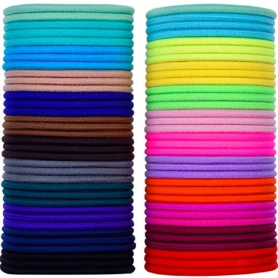 Immagine di 69 Pezzi 3mm Multicolor Elastici Fascia per Capelli Nessun Metallo Morbidi