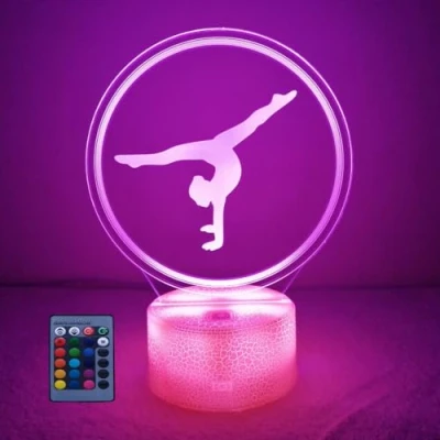 Immagine di HPBN8 Ltd Creativo 3D Ginnastica Luce Della Notte LED Lampada 7/16 Cambiamento di Colore da Tavolo USB Power Telecomando Giocattoli per Bambini Decor Natale Regalo Compleanno