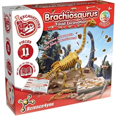 Immagine di Science4you Kit Brachiosauro Fossili da Scavare, Assemblare Gli 11 Pezzi, Scheletro Dinosauro Construire, Paleontologo e Giochi Archeologia Bambini +6 Anni, Multicolore, 23 x 6,5 22, 80002263