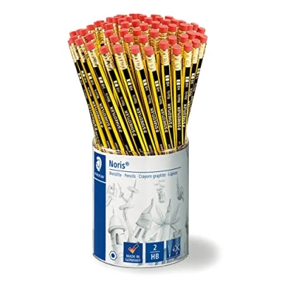 Immagine di STAEDTLER espositore di matite Noris con gommino, confezione da 72 gradazione HB, alta qualità e resistenza, 122 KP72