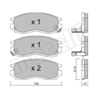 Immagine di METELLI 22 0224 0 Kit pastiglie freno con segnalatore acustico usura MITSUBISHI: Space Runner I