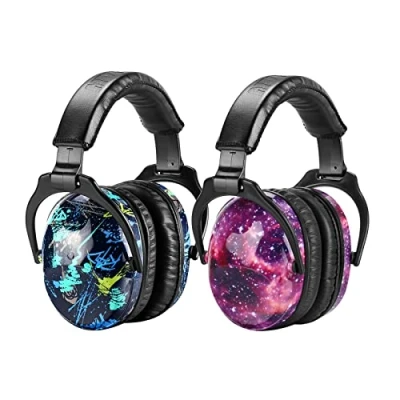 Immagine di ZOHAN 030 Cuffie Antirumore Bambini Set di 2, Casco Anti Rumore Bambino, SNR 25dB per Autismo, ADHD, Fuochi d&#039;artificio, Concerto (Galassia e Graffiti)