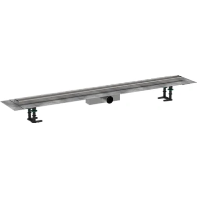 Immagine di hansgrohe RainDrain Compact set completo di canalina doccia (incl. installazione), canale scarico piastrellabile 1200 mm, installazione standard, acciaio inox spazzolato