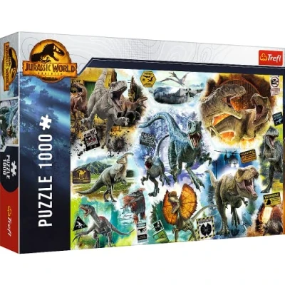 Immagine di Trefl 1000 elementi, dinosauri, fai da te, intrattenimento creativo, divertimento, classico per adulti e bambini sopra i 12 anni Puzzle, Colore Jurassic World: Dominion, Sulle tracce, 10727