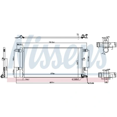 Immagine di NISSENS 941076 Condensatore con essiccatore Alluminio 678 R 134a AUDI: A4 B9 Avant, Allroad