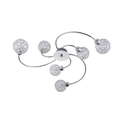 Immagine di Lindby Plafoniera &#039;Tyron&#039; dimmerabile (Moderno) colore Argento, in Metallo ad es. Soggiorno &amp; Sala da pranzo (6 luci, G9) plafoniera, lampada