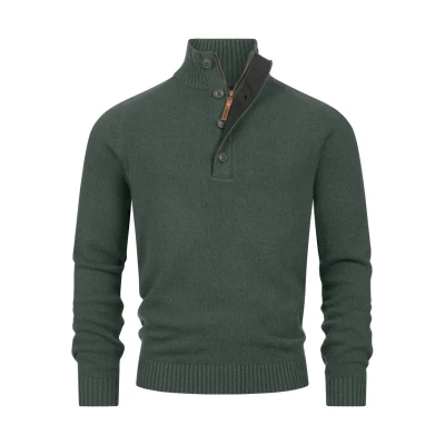 Immagine di Indicode Uomini INIsalu Pullover Maglione con Collo Alto in 80% Cotone Army M