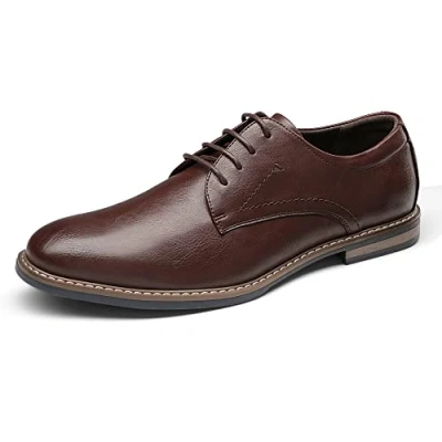Immagine di Bruno Marc Scarpe Oxford Derby Stringate Uomo Vintage Elegante Basse Allacciare Eleganti da Sposa,Size 46,Marrone/Scuro,SBOX2215M E