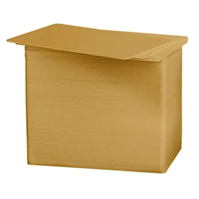 Immagine di 100 X Carte di plastica in oro CR80 760 Mikron tessere PVC blanko formato carta credito e bancomat (54 86 mm)