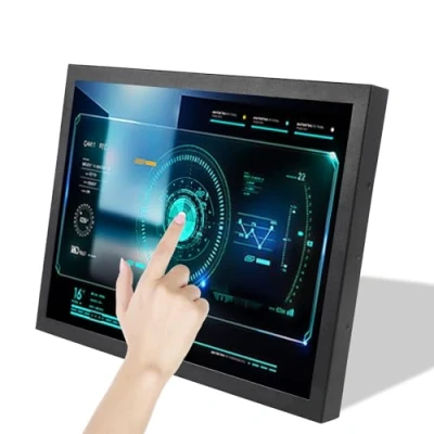 Immagine di VSDISPLAY Monitor industriale di tocco,19 pollici 1280x1024 1000nit TFT resistivo Touch Sensor LCD Screen, HDMI VGA DVI Video Input,Guscio metallico con staffe,Altoparlanti doppi