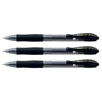 Immagine di PILOT Set di 5 penne roller con inchiostro gel G 2, punta larga, 1 mm, colore: nero