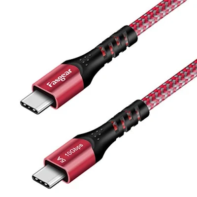 Immagine di Fasgear cavo da USB C a tipo C, 1 confezione di ricarica rapida 3.1 Gen 2, alimentazione 100 W 20 V/5 A, trasferimento dati 10 Gbps, uscita video 4K 60 Hz, compatibile per