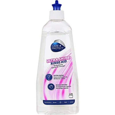 Immagine di CARE + PROTECT Extra Brillantezza Universale Brillantante per Lavastoviglie, Potente sulle Macchie e Sugli Aloni, Favorisce Un&#039;asciugatura Più Rapida, 500 ml