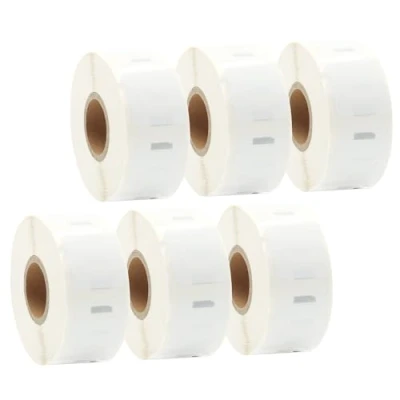 Immagine di Doree S0929120 Etichetta di carta con codice QR, 25x25mm, 750 etichette per rotolo, compatibili Dymo LabelWriter 4XL 450 400 330 320 310 (6 confezioni)