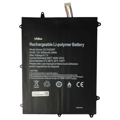 Immagine di vhbw batteria sostituisce Trekstor 30154200P, HW 3487265, PL3097140*2S, TH133K MC per notebook (5000mAh, 7,6V, Li Poly), 8 pin