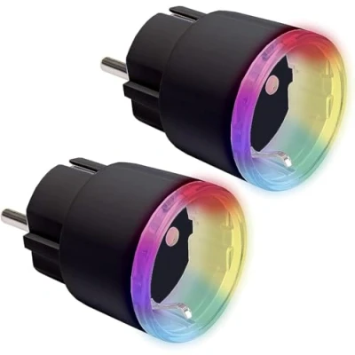 Immagine di Shelly Plus Plug S, confezione doppia, presa intelligente, funziona con Alexa &amp; Google Home, programmabile controllo vocale, Bluetooth; dispositivo Wi Fi per l&#039;automazione dei dispositivi, nero