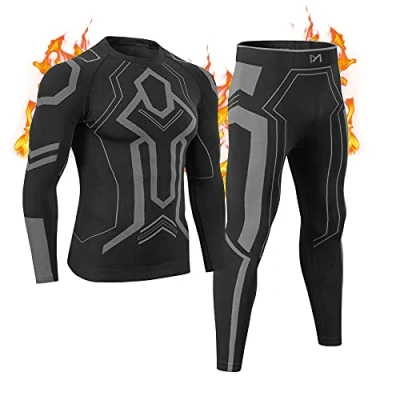 Immagine di MeetHoo Biancheria Intima Termica Uomo Set, Maglie Termiche e Pantaloni Termici Traspirante Intimo Termico per Allenamento Corsa Sci
