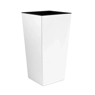 Immagine di Urbi Vaso di fiori alta 11,4 litri, plastica, 19,5 x 37,5 cm in colore bianco