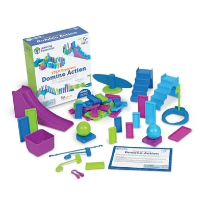 Immagine di Learning Resources Domino Action Explorers, Set STEM per Bambini, 59 Pezzi, dai 5 Anni in avanti, Multicolore, LER9309