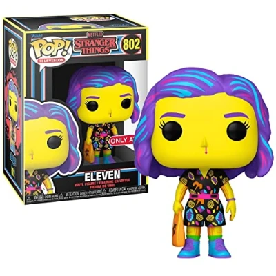Immagine di Funko Stranger Things Eleven Black Light GITD Glow in The Dark Special Edition Pop Television #802 Vinyl Figure Gioco, Pellicola, Colore, One Size, 59819