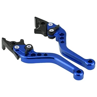 Immagine di leve freno scooter 18 euro + leva frizione freno, 2 pezzi universale a doppio disco modificata per moto da cross(Blu)