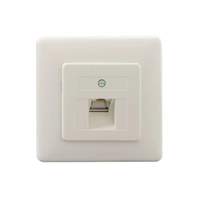 Immagine di Rutenbeck UAE 8(8) Up rw Presa di rete Da incasso Inserto con piastra centrale e telaio Bianco