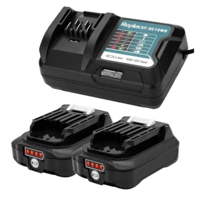 Immagine di 2 pezzi Sostituire la batteria 12V 2000mAh BL1021B con caricabatterie DC10WD per makita BL1041B 97339 1 197296 9 DF031D DF0331D TD110D JR103D TM30D TM30DZ