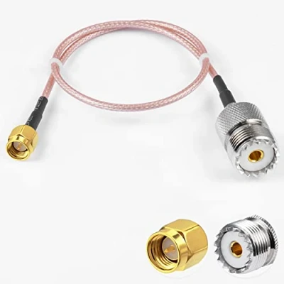 Immagine di Vecys Cavo Coassiale RF SMA Maschio a UHF Femmina SO 239 Pigtail RG316 12&quot;/30CM per Radio CB Portatile Serie SDR UV 5R Bidirezionale, Walkie Talkie