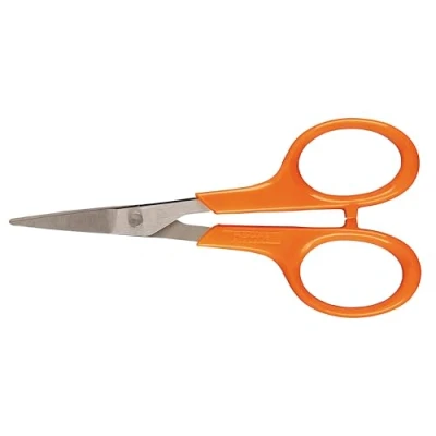 Immagine di FISKARS Forbici Per Cucito E Ricami, Lunghezza: 10 Cm, Destrorsi Mancini, Lama In Acciaio Inossidabile/Impugnature Plastica, Dritte, Arancione, Classic, 1005143