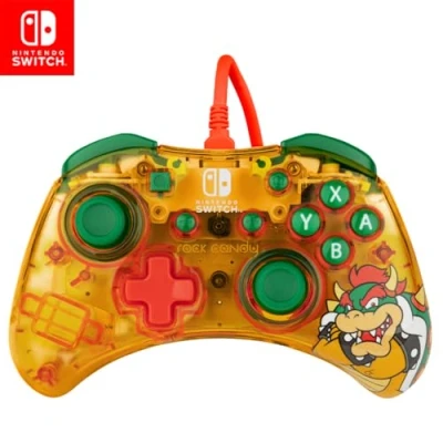 Immagine di PDP Rock Candy cablato Gaming Switch Pro Controller Official License Nintendo OLED / Lite Compatible Compact, Durable Travel Bowser