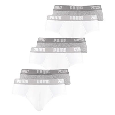 Immagine di PUMA Basic Brief da uomo, confezione 8 slip bianco/grigio (092). S