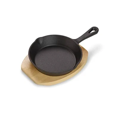 Immagine di ECHTWERK padella in ghisa , Mini con piatto di portata, Già cotta, Adatta per forni, griglie, barbecue e induzione, Ideale cucinare servire, Ø 15,2 cm