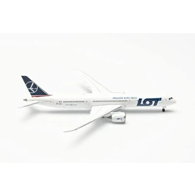 Immagine di herpa modello di aereo Boeing 787 9 Dreamliner LOT Polish Airlines, fedele alla scala originale 1:500 miniatura per diorami, modellismo, pezzo da collezione, decorazione, senza supporto