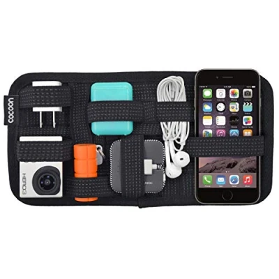 Immagine di Cocoon GRID IT organizer Tascabile con Cinghie Elastiche I Sistema multifunzione cerniera e passante Nero 26 x 1 x1 3cm