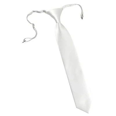 Immagine di TigerTie Cravatta con chiusura di sicurezza in tinta unita, elastico, bianco, Taglia unica
