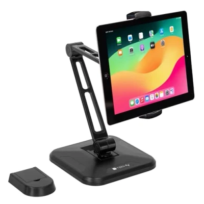 Immagine di Techly 026371 Supporto Estensibile per Tablet e i Pad 4.7&quot; 12.9&quot; da Scrivania Muro Nero