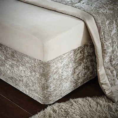 Immagine di Catherine Lansfield Base per divano in velluto riccio, con doppio elastico, colore naturale