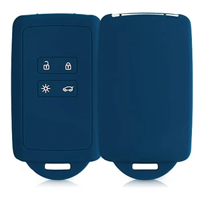 Immagine di kwmobile Custodia Compatibile con Renault 4 tasti Smart Key (solo Keyless Go) Cover Chiavi Auto Protezione Copri Telecomando Chiave Copertura blu scuro