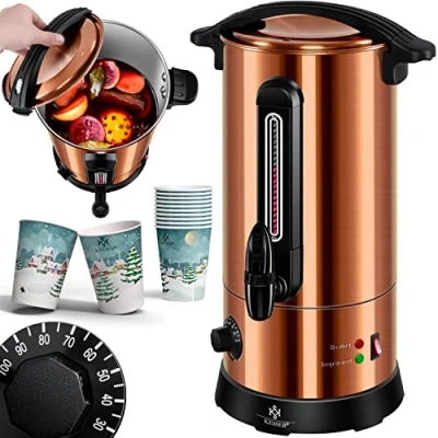 Immagine di KESSER® Bollitore per Vin brulé, 10 l, in Acciaio Inox, con Bicchieri termostato, Macchina Bevande Calde, distributore Automatico di Acqua Calda, indicatore Livello
