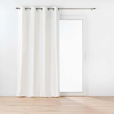 Immagine di Douceur d&#039;Intérieur Twily Tenda con Occhielli, 135 x 260 cm, Bianco, Cotone e Poliestere Riciclato
