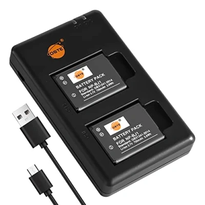 Immagine di DSTE 2PCS NP BJ1 (700mAh/3.7V) Batteria Caricatore Compatibile per Nikon EN EL19, Coolpix S3300, S4100, S4150, S4200, S4300, S6400, Sony RX0, RX0 II (DSC RX0M2)