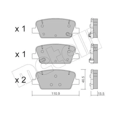 Immagine di METELLI 22 1283 0 Kit pastiglie freno con segnalatore acustico usura
