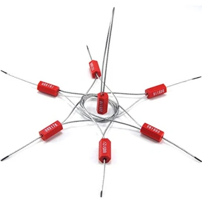 Immagine di Chiloskit 10 guarnizioni per cavi di sicurezza in acciaio, numerate e anti manomissione (rosso)