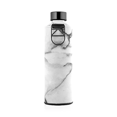 Immagine di EQUA Mismatch Bottiglia in vetro con manico metallo, unisex, per adulti, colore grigio/bianco, 750 ml