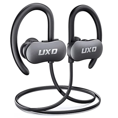 Immagine di UXD Cuffie Bluetooth aggiornate, auricolari 5.0, impermeabili, IPX7, con microfono CVC8.0, per palestra, corsa, allenamento