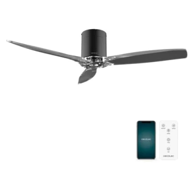 Immagine di Cecotec Ventilatori da Soffitto EnergySilence Aero 5285 BlackTransparent Connected 40 W, Diametro 132 cm, App Control, Protezione IP44, Timer 8 Ore, 3 Pale, 6 Velocità, Estate/Inverno