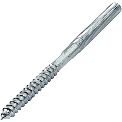 Immagine di AERZETIX Set di 10 vite a doppio filetto Prigioniero Punto Metallo/Legno con o senza tasselli Ø8x120mm Acciaio zincato Colore argento C44774